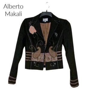 Alberto Makali Brown Embellished Jacket  Size 4